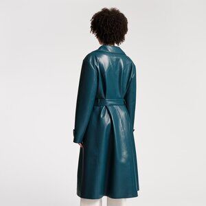 Chelsea Faux Leather Trench Coat